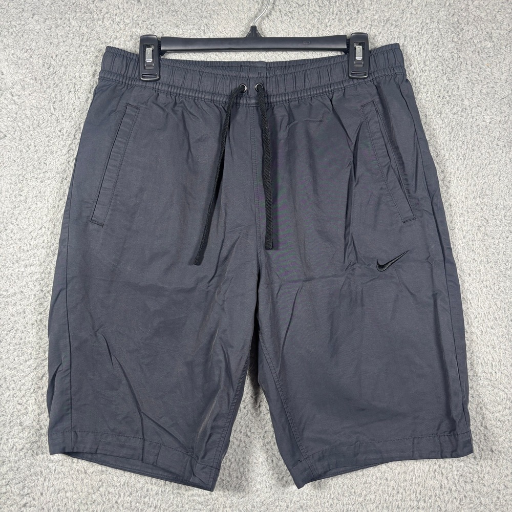 Nike Shorts Mens Large Gray Sportswear Cotton Nylon Drawstring Swoosh 1932